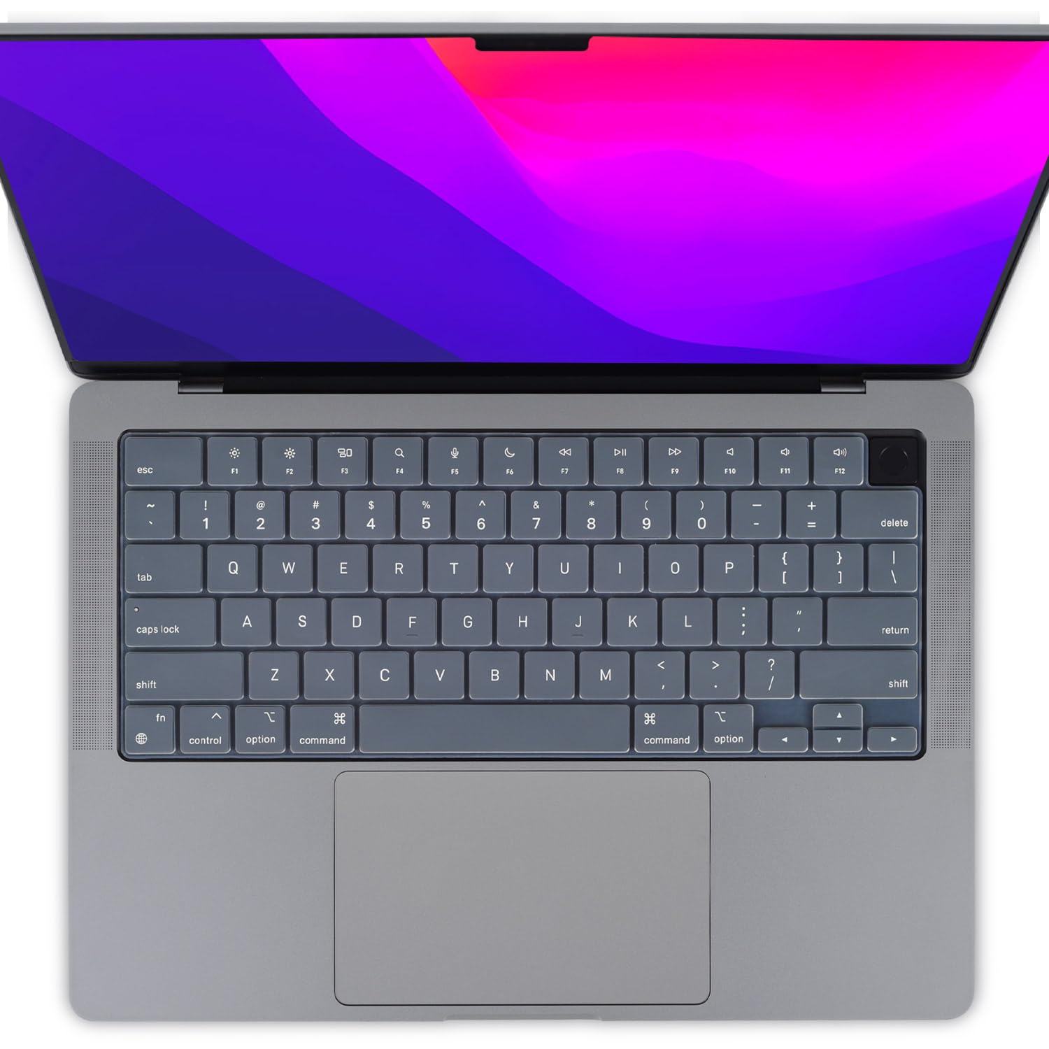 Keyboard Cover Skin For MacBook Air Pro 13 13.6 14 15.3 16 A2442 A2779 A2485 A2780 A2681 A2941 M1 M2 2021 to V324-A2681-KEY-GREY
