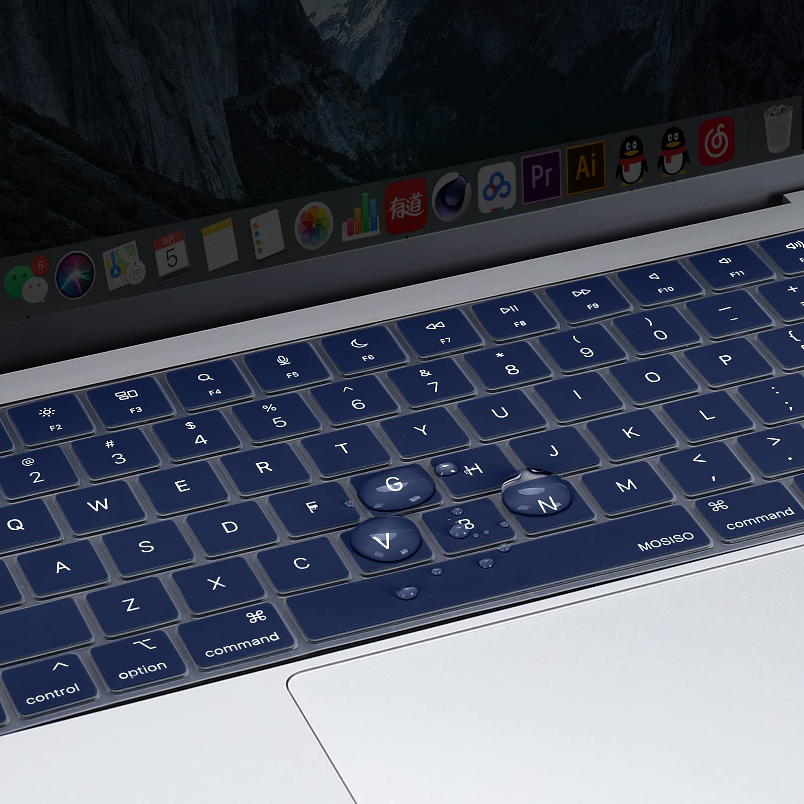 Keyboard Cover Skin For MacBook Air Pro 13 13.6 14 15.3 16 A2442 A2779 A2485 A2780 A2681 A2941 M1 M2 2021 to V324-A2681-KEY-NB