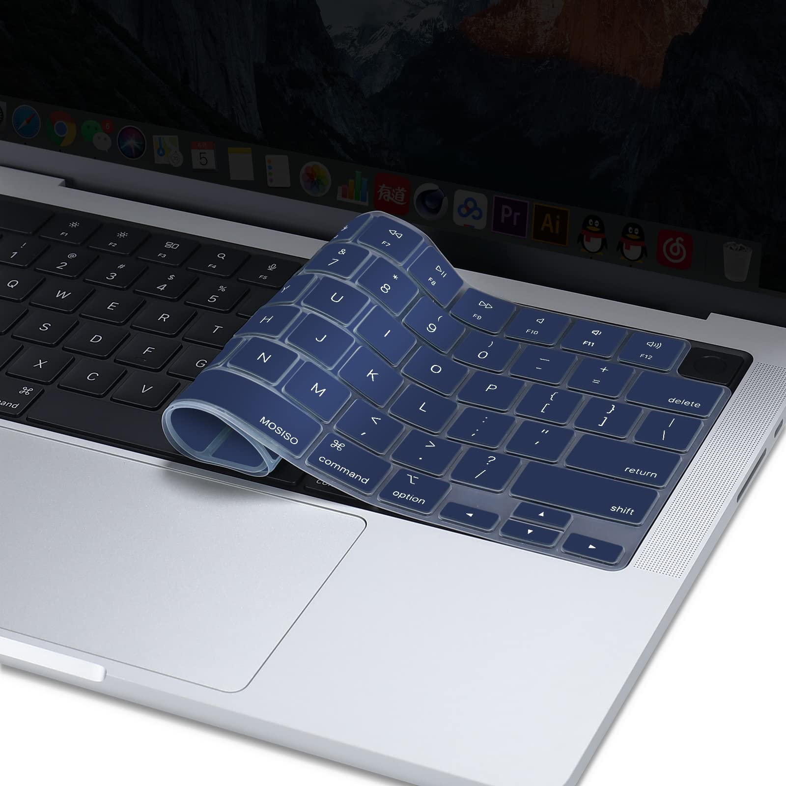 Keyboard Cover Skin For MacBook Air Pro 13 13.6 14 15.3 16 A2442 A2779 A2485 A2780 A2681 A2941 M1 M2 2021 to V324-A2681-KEY-NB