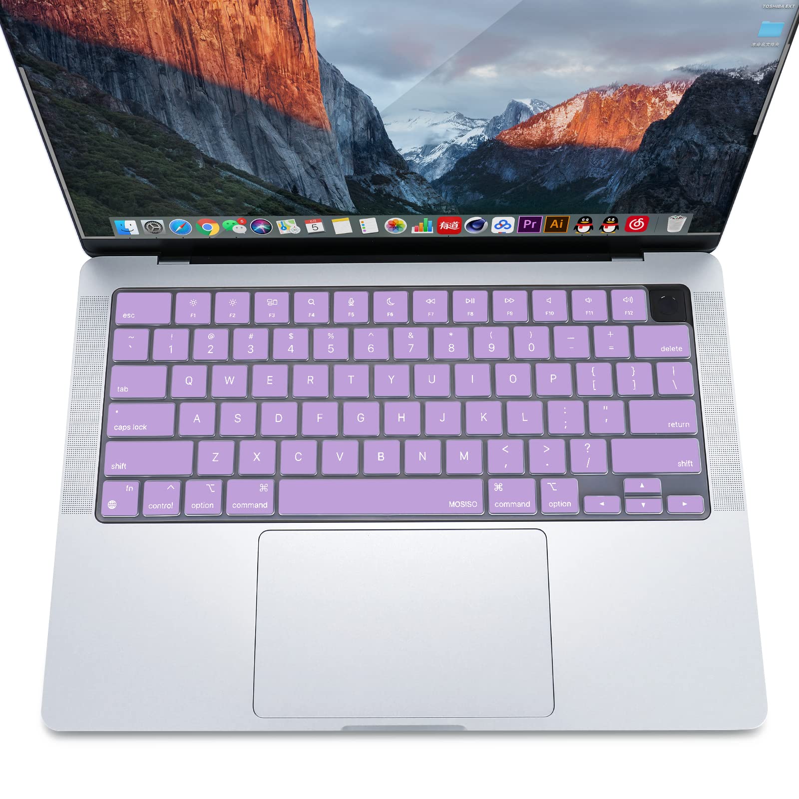 Keyboard Cover Skin For MacBook Air Pro 13 13.6 14 15.3 16 A2442 A2779 A2485 A2780 A2681 A2941 M1 M2 2021 to V324-A2681-KEY-PURPLE