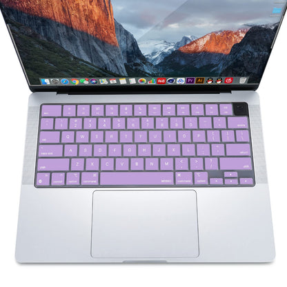 Keyboard Cover Skin For MacBook Air Pro 13 13.6 14 15.3 16 A2442 A2779 A2485 A2780 A2681 A2941 M1 M2 2021 to V324-A2681-KEY-PURPLE