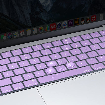 Keyboard Cover Skin For MacBook Air Pro 13 13.6 14 15.3 16 A2442 A2779 A2485 A2780 A2681 A2941 M1 M2 2021 to V324-A2681-KEY-PURPLE