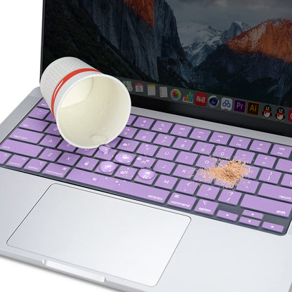 Keyboard Cover Skin For MacBook Air Pro 13 13.6 14 15.3 16 A2442 A2779 A2485 A2780 A2681 A2941 M1 M2 2021 to V324-A2681-KEY-PURPLE