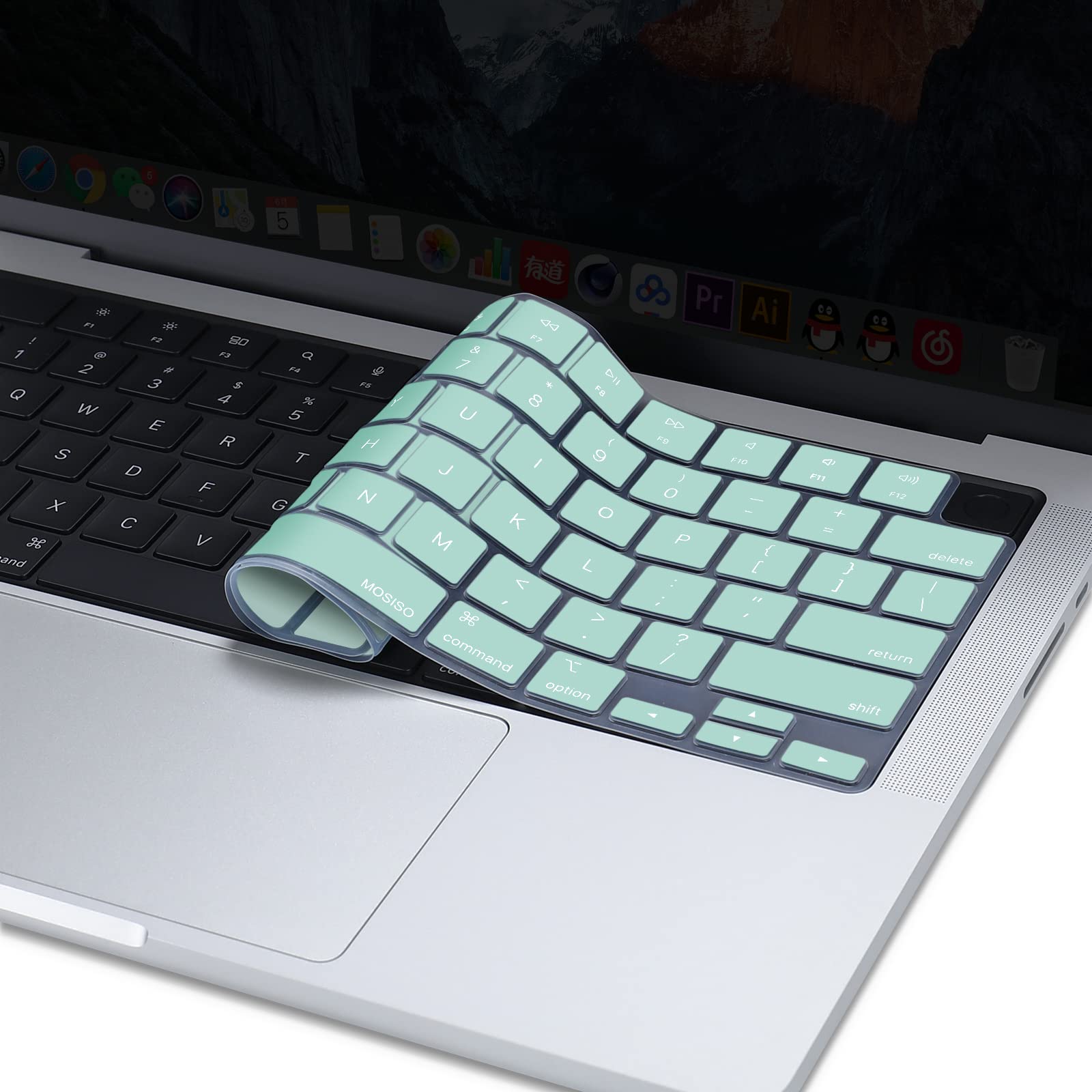 Keyboard Cover Skin For MacBook Air Pro 13 13.6 14 15.3 16 A2442 A2779 A2485 A2780 A2681 A2941 M1 M2 2021 to V324-A2681-KEY-TB