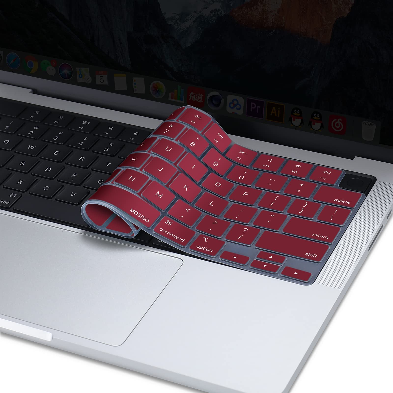 Keyboard Cover Skin For MacBook Air Pro 13 13.6 14 15.3 16 A2442 A2779 A2485 A2780 A2681 A2941 M1 M2 2021 to V324-A2681-KEY-WR