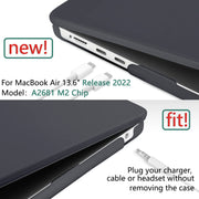 Suitable for 2023 2022 MacBook Air 13 inch case M2 Model A2681 Hard Shell Case Keyboard Cover Black V324-A2681-M-BLACK