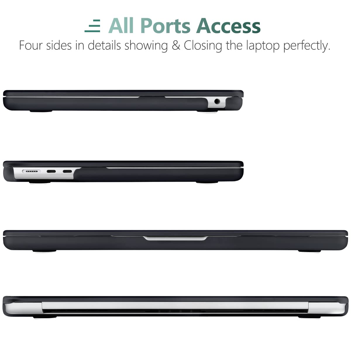 Suitable for 2023 2022 MacBook Air 13 inch case M2 Model A2681 Hard Shell Case Keyboard Cover Black V324-A2681-M-BLACK