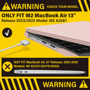 Suitable for 2023 2022 MacBook Air 13 inch case M2 Model A2681 Hard Shell Case Keyboard Cover Sold Pink V324-A2681-M-BPINK