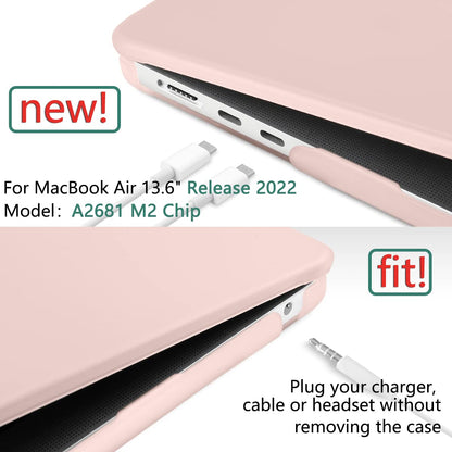 Suitable for 2023 2022 MacBook Air 13 inch case M2 Model A2681 Hard Shell Case Keyboard Cover Sold Pink V324-A2681-M-BPINK