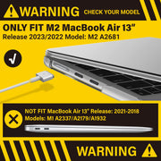 Suitable for 2023 2022 MacBook Air 13 inch case M2 Model A2681 Hard Shell Case Keyboard Cover White V324-A2681-M-CLEAR
