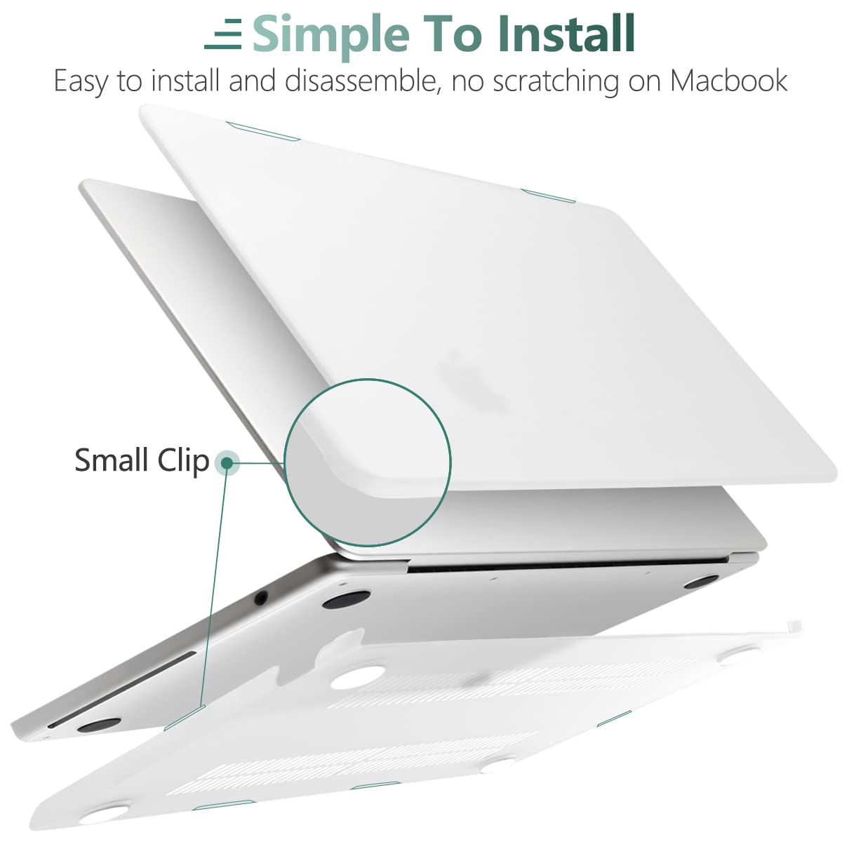 Suitable for 2023 2022 MacBook Air 13 inch case M2 Model A2681 Hard Shell Case Keyboard Cover White V324-A2681-M-CLEAR