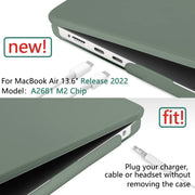 Suitable for 2023 2022 MacBook Air 13 inch case M2 Model A2681 Hard Shell Case Keyboard Cover Midnight Green V324-A2681-M-DGREEN