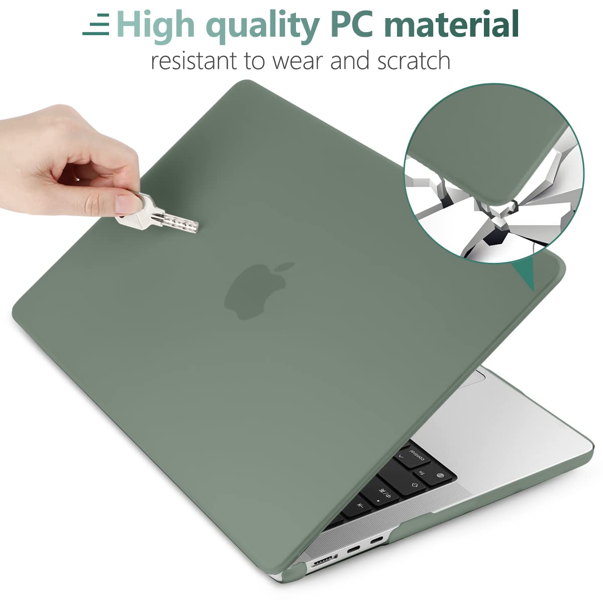 Suitable for 2023 2022 MacBook Air 13 inch case M2 Model A2681 Hard Shell Case Keyboard Cover Midnight Green V324-A2681-M-DGREEN