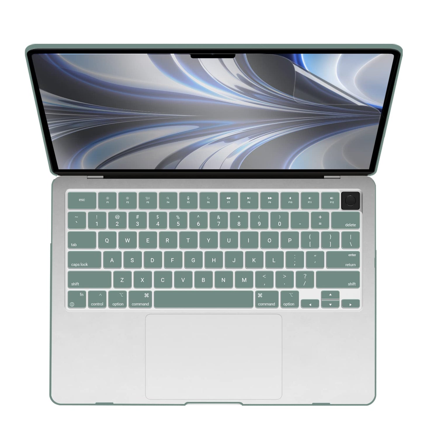 Suitable for 2023 2022 MacBook Air 13 inch case M2 Model A2681 Hard Shell Case Keyboard Cover Midnight Green V324-A2681-M-DGREEN