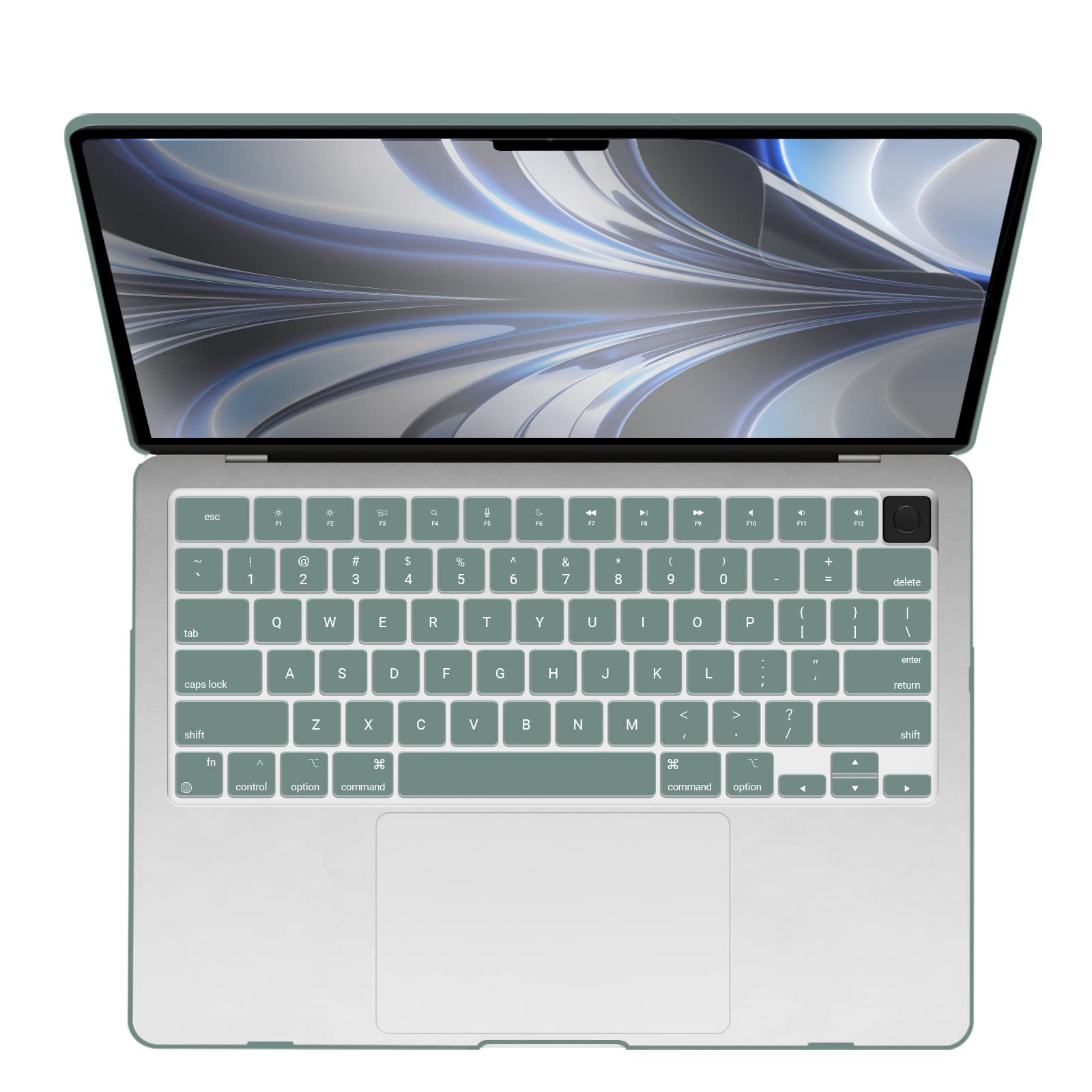 Suitable for 2023 2022 MacBook Air 13 inch case M2 Model A2681 Hard Shell Case Keyboard Cover Midnight Green V324-A2681-M-DGREEN