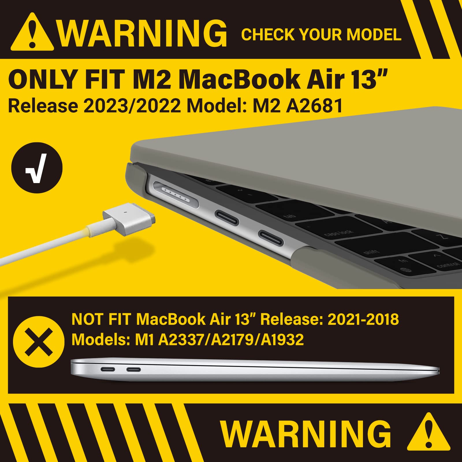 Suitable for 2023 2022 MacBook Air 13 inch case M2 Model A2681 Hard Shell Case Keyboard Cover Green V324-A2681-M-GREEN