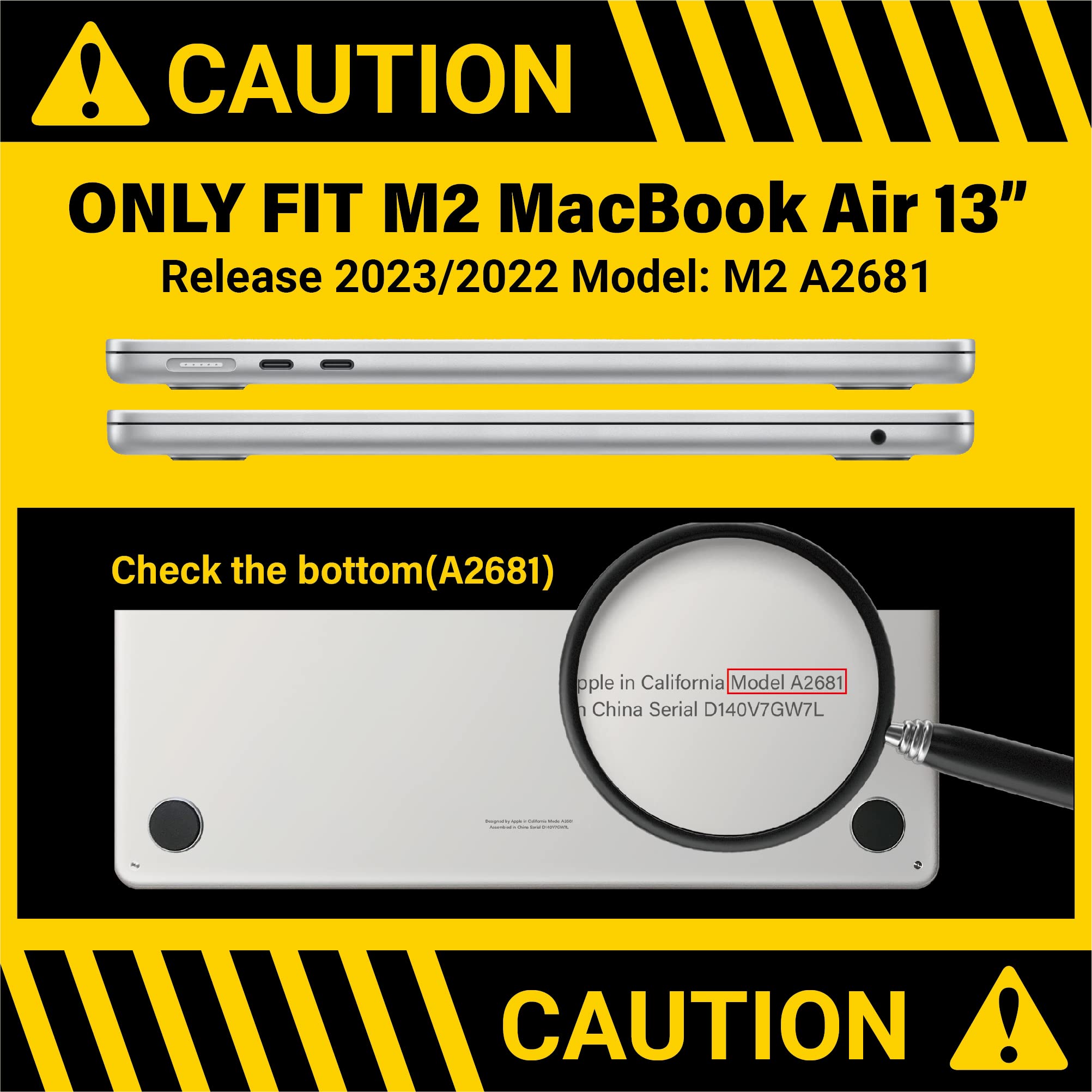 Suitable for 2023 2022 MacBook Air 13 inch case M2 Model A2681 Hard Shell Case Keyboard Cover Green V324-A2681-M-GREEN