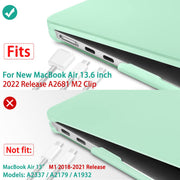Suitable for 2023 2022 MacBook Air 13 inch case M2 Model A2681 Hard Shell Case Keyboard Cover Green V324-A2681-M-GREEN
