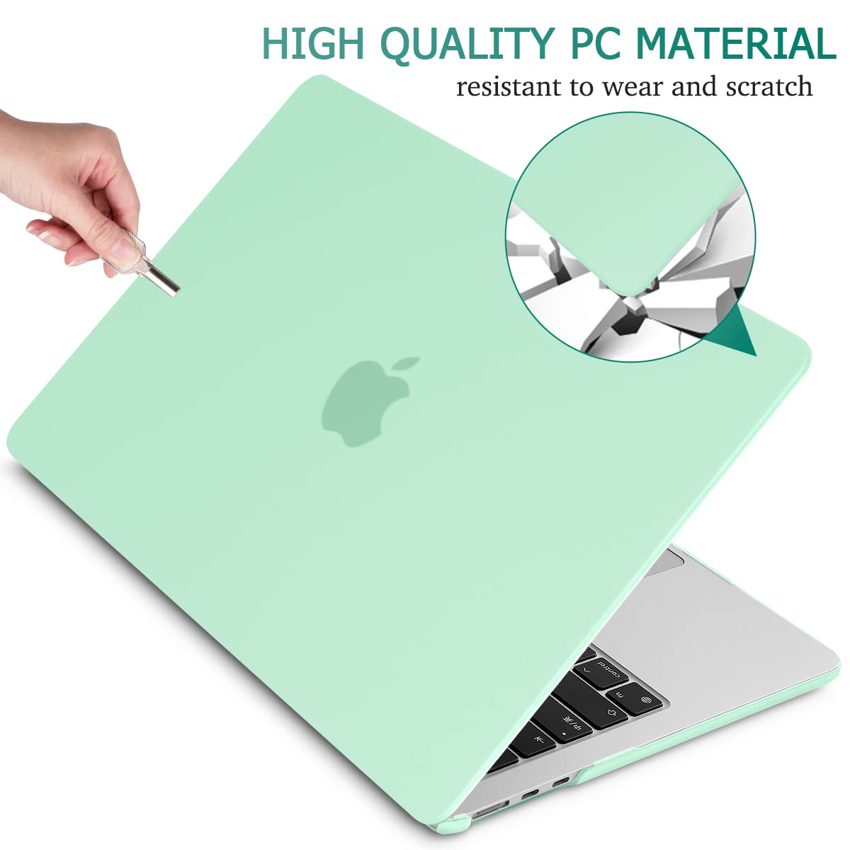 Suitable for 2023 2022 MacBook Air 13 inch case M2 Model A2681 Hard Shell Case Keyboard Cover Green V324-A2681-M-GREEN