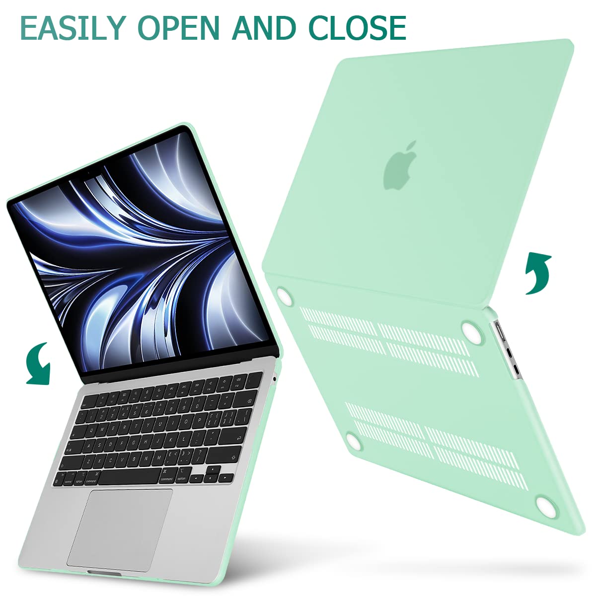 Suitable for 2023 2022 MacBook Air 13 inch case M2 Model A2681 Hard Shell Case Keyboard Cover Green V324-A2681-M-GREEN