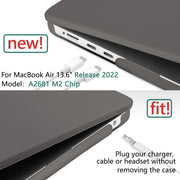 Suitable for 2023 2022 MacBook Air 13 inch case M2 Model A2681 Hard Shell Case Keyboard Cover Grey V324-A2681-M-GREY