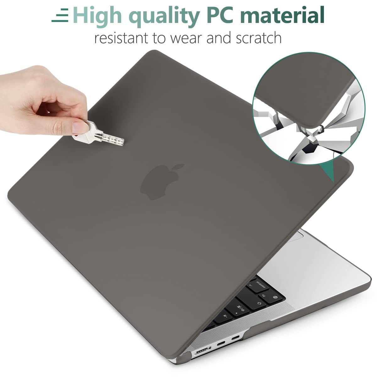 Suitable for 2023 2022 MacBook Air 13 inch case M2 Model A2681 Hard Shell Case Keyboard Cover Grey V324-A2681-M-GREY