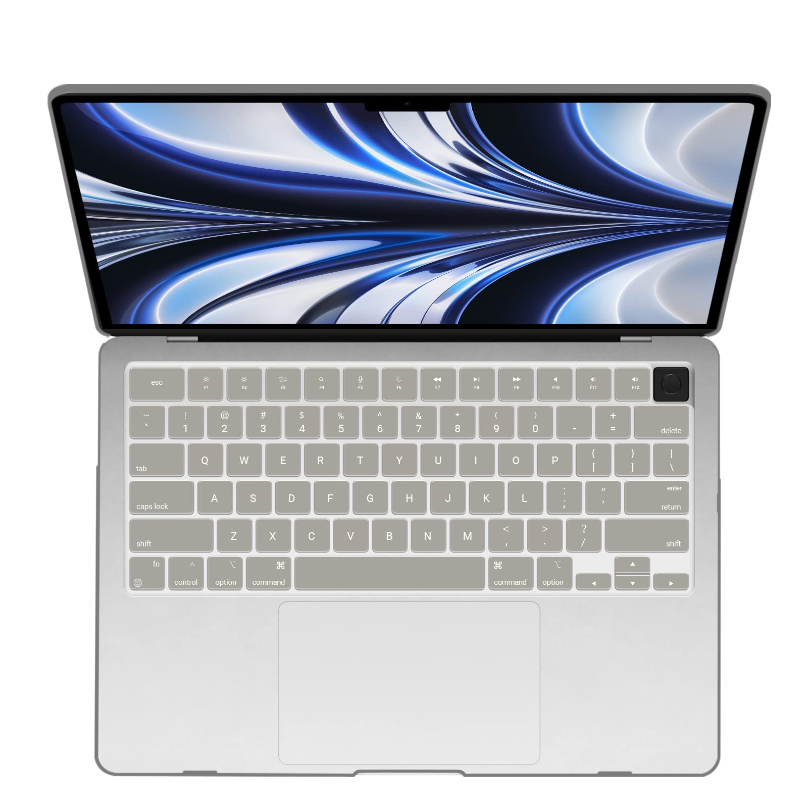 Suitable for 2023 2022 MacBook Air 13 inch case M2 Model A2681 Hard Shell Case Keyboard Cover Grey V324-A2681-M-GREY