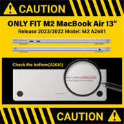 Suitable for 2023 2022 MacBook Air 13 inch case M2 Model A2681 Hard Shell Case Keyboard Cover Pink V324-A2681-M-PINK