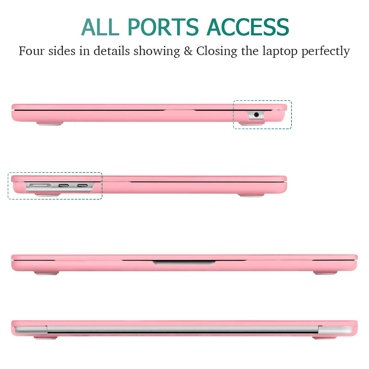 Suitable for 2023 2022 MacBook Air 13 inch case M2 Model A2681 Hard Shell Case Keyboard Cover Pink V324-A2681-M-PINK
