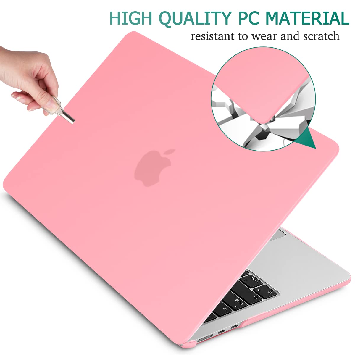 Suitable for 2023 2022 MacBook Air 13 inch case M2 Model A2681 Hard Shell Case Keyboard Cover Pink V324-A2681-M-PINK