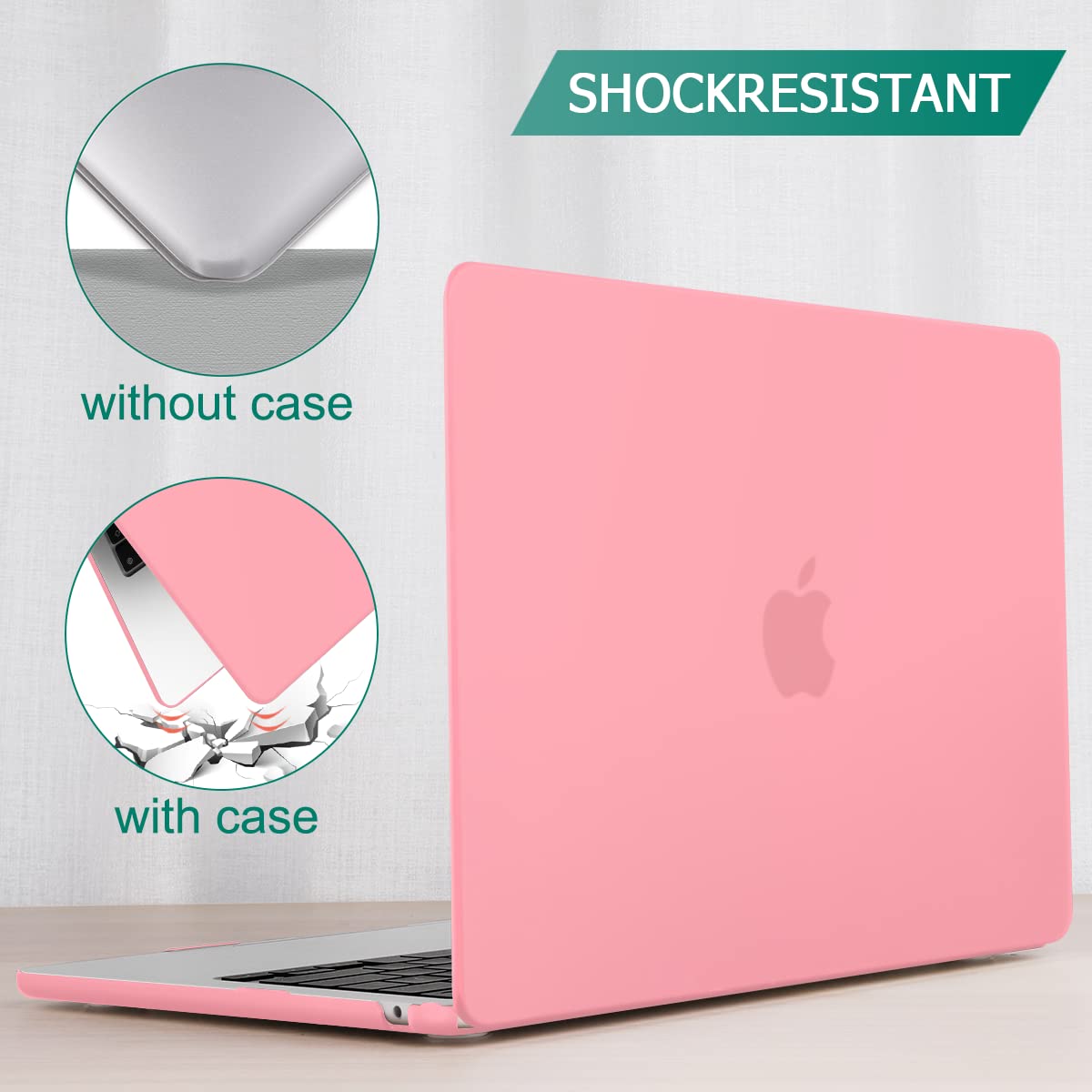 Suitable for 2023 2022 MacBook Air 13 inch case M2 Model A2681 Hard Shell Case Keyboard Cover Pink V324-A2681-M-PINK