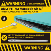Suitable for 2023 2022 MacBook Air 13 inch case M2 Model A2681 Hard Shell Case Keyboard Cover Turquoise V324-A2681-M-TB