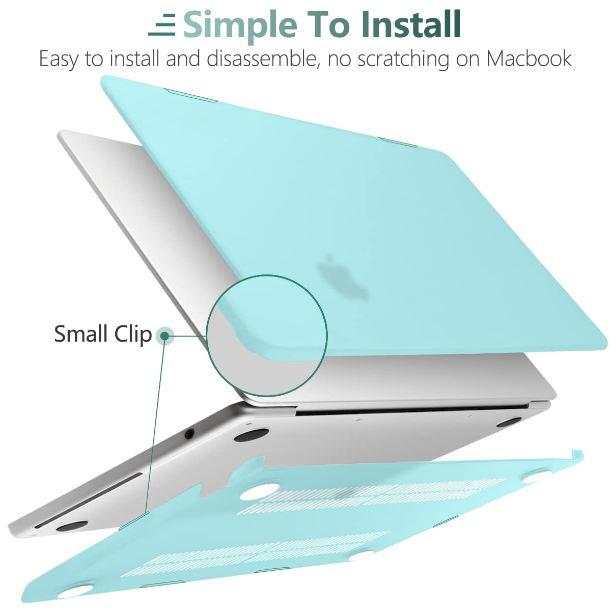 Suitable for 2023 2022 MacBook Air 13 inch case M2 Model A2681 Hard Shell Case Keyboard Cover Turquoise V324-A2681-M-TB
