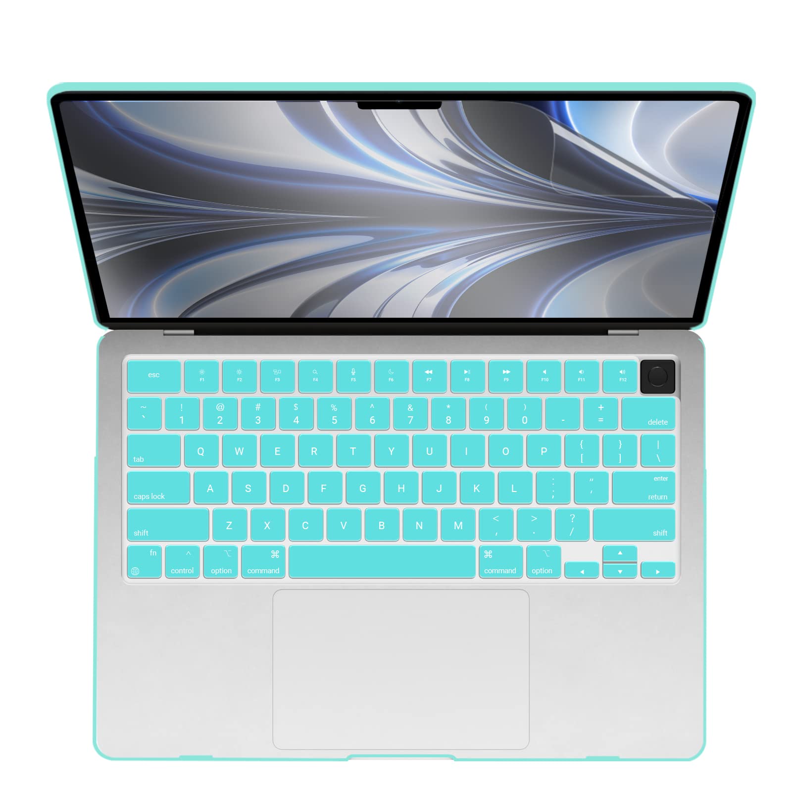 Suitable for 2023 2022 MacBook Air 13 inch case M2 Model A2681 Hard Shell Case Keyboard Cover Turquoise V324-A2681-M-TB