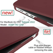 Suitable for 2023 2022 MacBook Air 13 inch case M2 Model A2681 Hard Shell Case Keyboard Cover Wine Red V324-A2681-M-WR