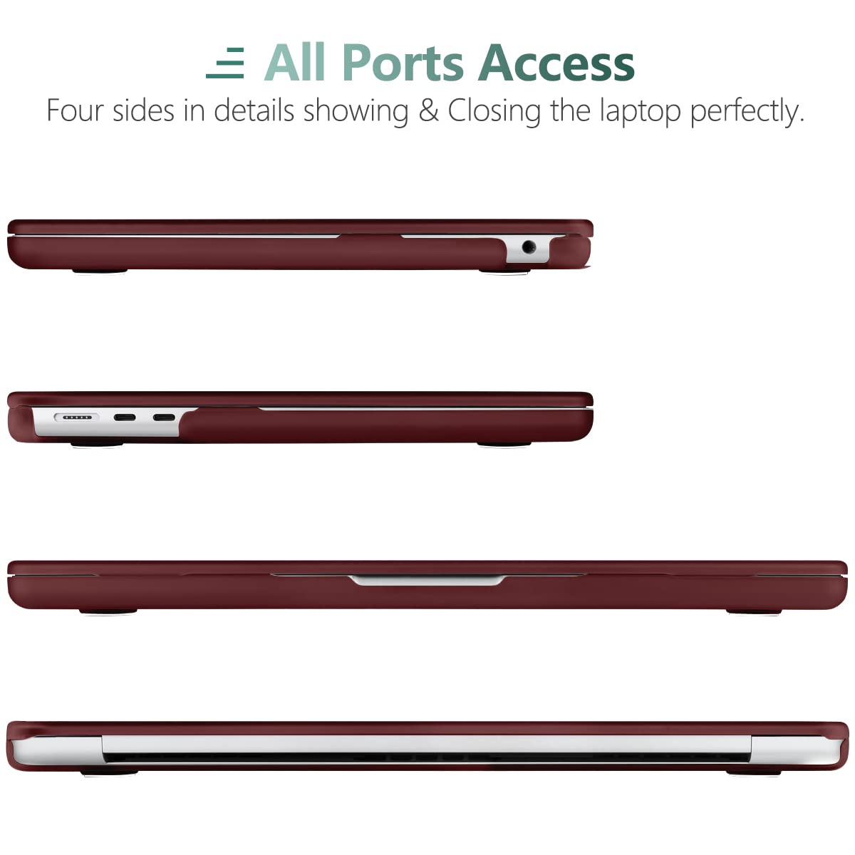 Suitable for 2023 2022 MacBook Air 13 inch case M2 Model A2681 Hard Shell Case Keyboard Cover Wine Red V324-A2681-M-WR