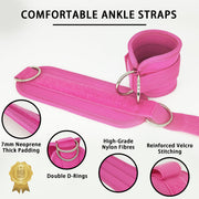 2x Adjustable Ankle Straps for Cable Machines D-Rings Gym Cuff Kickbacks Glute Workouts Leg Extensions Straps V324-ANKPRO-PK