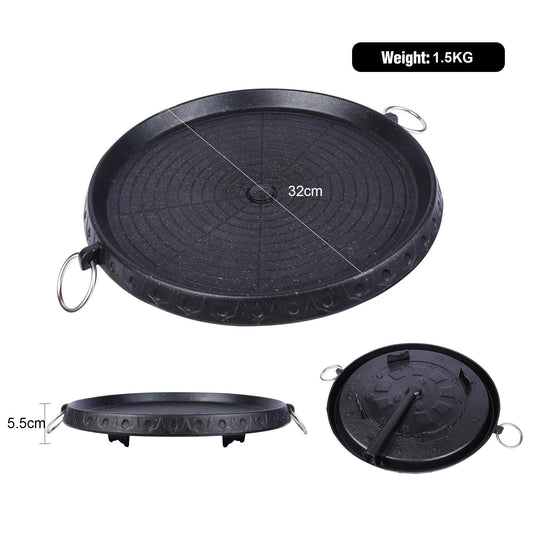 Korean BBQ Grill Pan Non-Stick Smokeless Stovetop BBQ Grill Plate Indoor Outdoor V324-BBPLATE