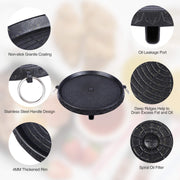 Korean BBQ Grill Pan Non-Stick Smokeless Stovetop BBQ Grill Plate Indoor Outdoor V324-BBPLATE