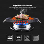 Korean BBQ Grill Pan Non-Stick Smokeless Stovetop BBQ Grill Plate Indoor Outdoor V324-BBPLATE