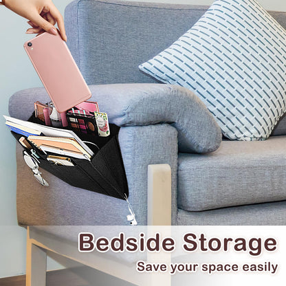 Bed Organiser Bedside Caddy Sofa Organiserd Book Magazines Organiser Black V324-BEDSIDESTOR-BLACK