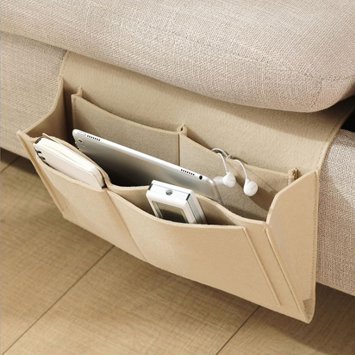 Bed Organiser Bed Caddy Sofa Organiser Bedside Organiser Book Magazines Organiser Black V324-BEDSIDESTOR-CREAM