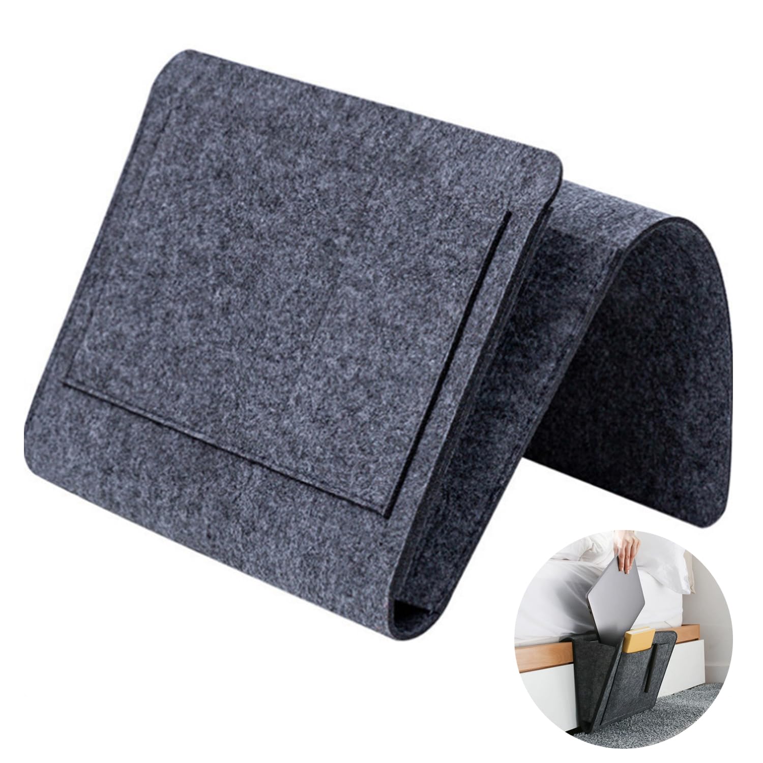 Bed Organiser Bed Caddy Sofa Organiser Bedside Organiser Book Magazines Organiser Dark Grey V324-BEDSIDESTOR-GREY