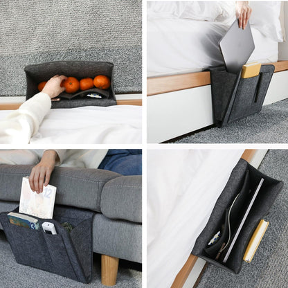 Bed Organiser Bed Caddy Sofa Organiser Bedside Organiser Book Magazines Organiser Dark Grey V324-BEDSIDESTOR-GREY