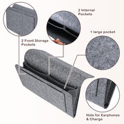 Bed Organiser Bed Caddy Sofa Organiser Bedside Organiser Book Magazines Organiser Grey V324-BEDSIDESTOR-LGREY
