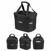 Bike Basket Folding Cat Dog Carrier Bicycle Handlebar Bag Quick Release Detachable Storage Basket V324-BKBASKET-BK