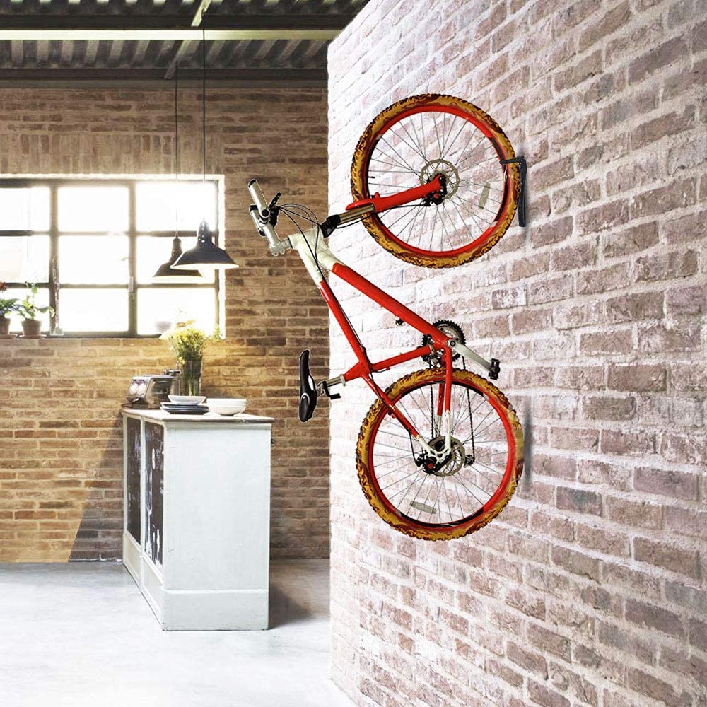 1x Bike Rack Garage Wall Mount Hanger Hooks Storage Bicycle Vertical for Indoor Shed with Screws V324-BKHG