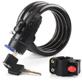 1.2m 2 Keys Bicycle Lock Bike Cable Locks Motorcycle Lock Mounting Bracket Scooter Lock V324-BKLOCK