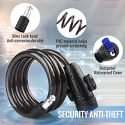 1.2m 2 Keys Bicycle Lock Bike Cable Locks Motorcycle Lock Mounting Bracket Scooter Lock V324-BKLOCK
