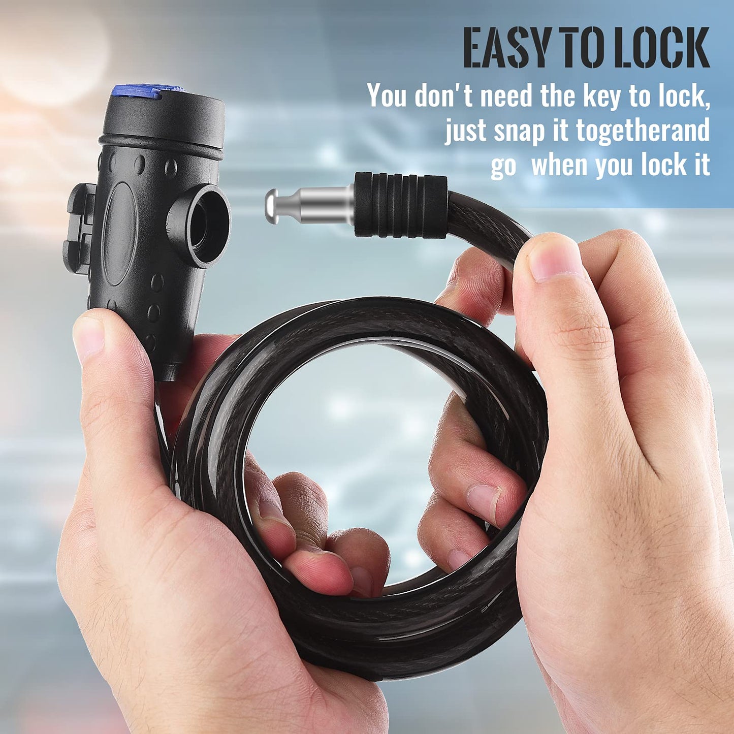 1.2m 2 Keys Bicycle Lock Bike Cable Locks Motorcycle Lock Mounting Bracket Scooter Lock V324-BKLOCK